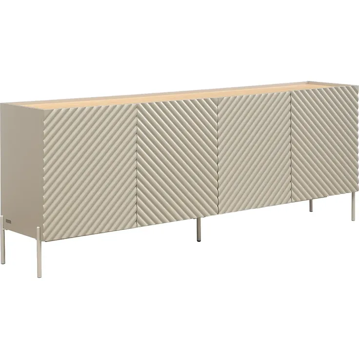 Vente-unique - TASIBA Sideboard Holz, Platte BeigeBeige - B 41 cm x H 77 cm x L 200 cm – Bild 3