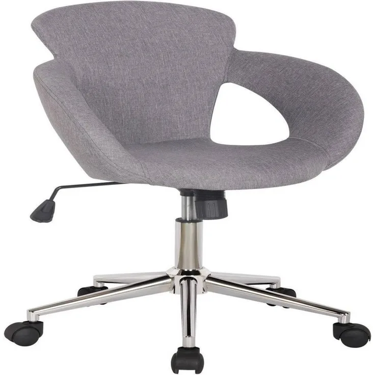 SixBros. Bürostuhl Moderner Schreibtischstuhl, Stabiler Sternfuß, Drehstuhl mit Stufenloser Höhenverstellung, Bezugsstoff Grau M-65335-1/2335