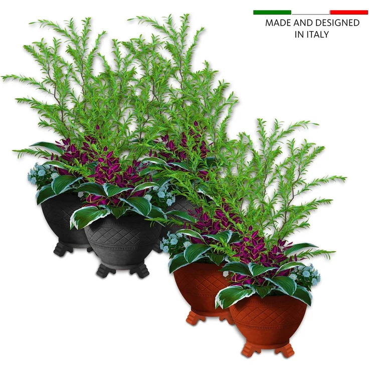 BigDean 16x Blumentopf Füßchen Anthrazit Pflanzkübel Untersetzer extra stabile Kunststoff Füße – Bild 3