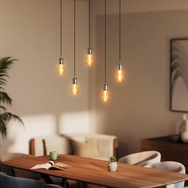 OSRAM Hängelampe VINTAGE 1906 BOBBIN, Pendelleuchte im Vintage-Stil aus Metall, grau, Ø 10 cm, E27 Sockel mit 1,5 m Textilkabel – Bild 4