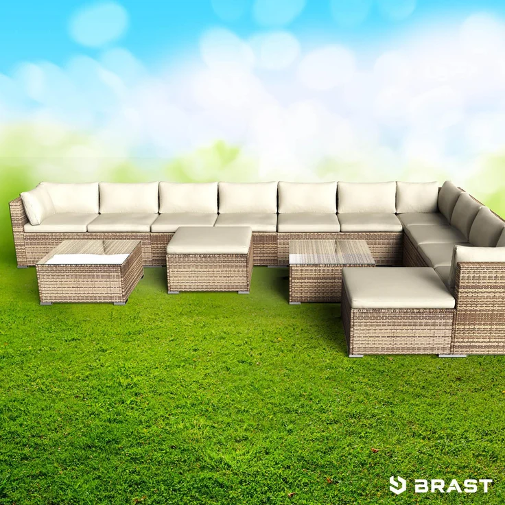 BRAST 'Dreams' Gartenmöbel Lounge, Polyrattan, 11 Personen, Braun – Bild 2