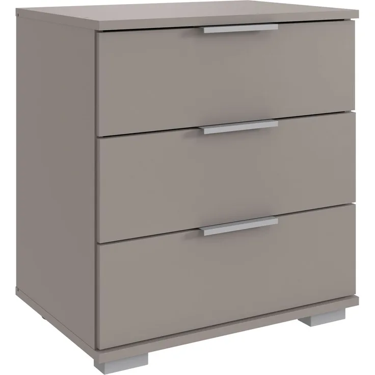 Nachtkommode >Easy Plus< 3 Schubladen, in SAHARAGRAU - 52x58x38cm (BxHxT)