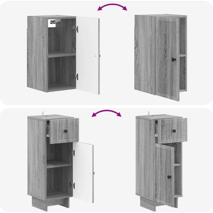 vidaXL 4-teiliges Badezimmer-Schrank-Set EDE Sonoma-Grau Holzwerkstoff 3417906 – Bild 9