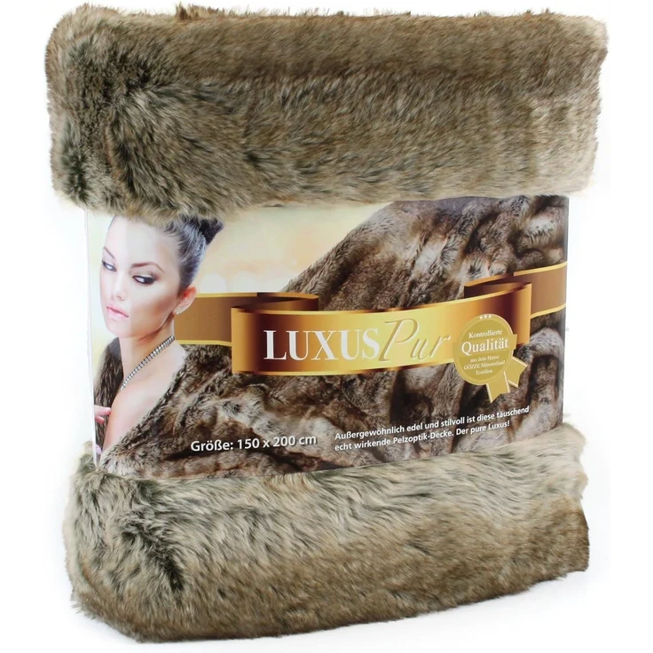 Wohndecke Braunbär Felloptik, Gözze, kuschelig warm, Kuscheldecke