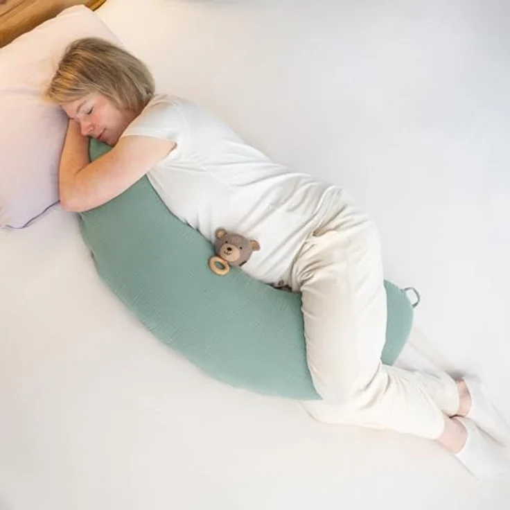 Ehrenkind Stillkissen Musselin aus hochwertiger Bio Baumwolle, Schwangerschaftskissen, Seitenschläferkissen, OEKO-TEX® STANDARD 100 Klasse 1 zertifiziert – Bild 10