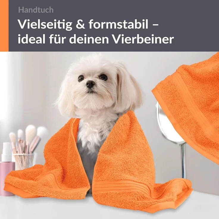 Lashuma Handtücher Linz, Frottee (2-St), Frottee Handtücher orange 50x100 cm – Bild 9
