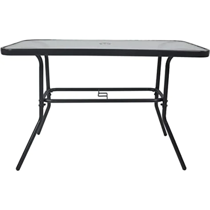 Gardenson Gartentisch, rechteckig, Anthrazit, Metall und Glas, 55x70x110 cm, wetterfest
