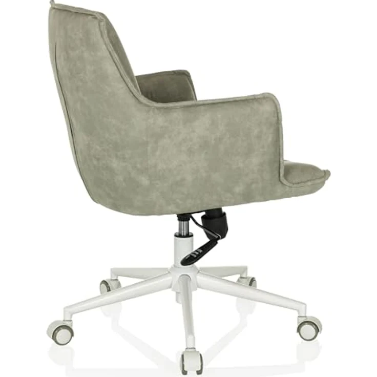 hjh LIVING Homeoffice Stuhl gepolstert SOLAO Life W Schreibtischstuhl Drehstuhl höhenverstellbar, Stoffbezug Grau – Bild 9