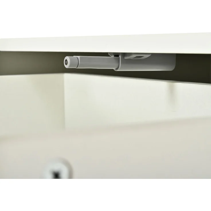 Vitrinenschrank 63 x 41,5 x 200 cm mit Bluetooth-LED und 3 Schubladen, mattweiß – Bild 10
