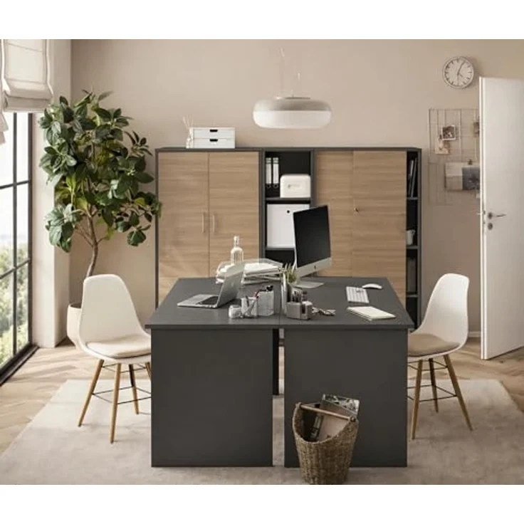 Schildmeyer Aktenschrank Metz 702091, anthrazit/Canello Eiche Dekor, 80 x 38,2 x 150 cm – Bild 2