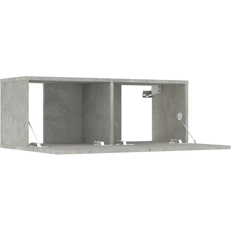 2 pcs TV-Schrank, Lowboard Betongrau 80x30x30 cm Holzwerkstoff – Bild 5