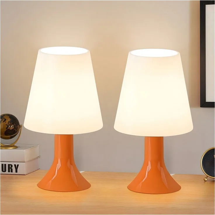 Nettlife Nachttischlampe 2er Set Tischlampe schlafzimmer mit Kabel Kleine E14 Moderne, LED wechselbar, Landhausstil Tischlampen für Esstisch Schlafzimmer Wohnzimmer
