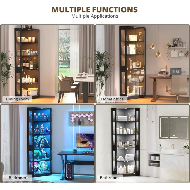 Eckvitrine mit gehartetem Glas LED Beleuchtung und – Bild 5