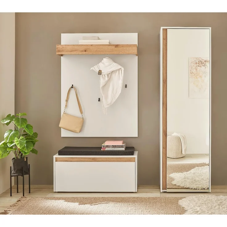 Garderobenschrank Center in weiß und Eiche Wotan 60 x 200 cm – Bild 7