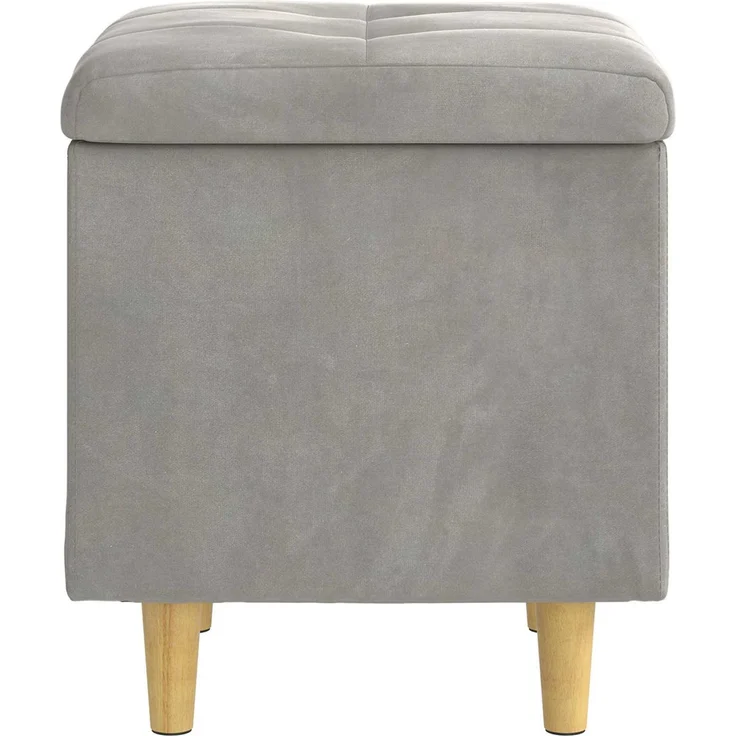 vidaXL Ottoman mit Stauraum Hellgrau 40 x 40 x 45 cm Samt 876810 – Bild 5
