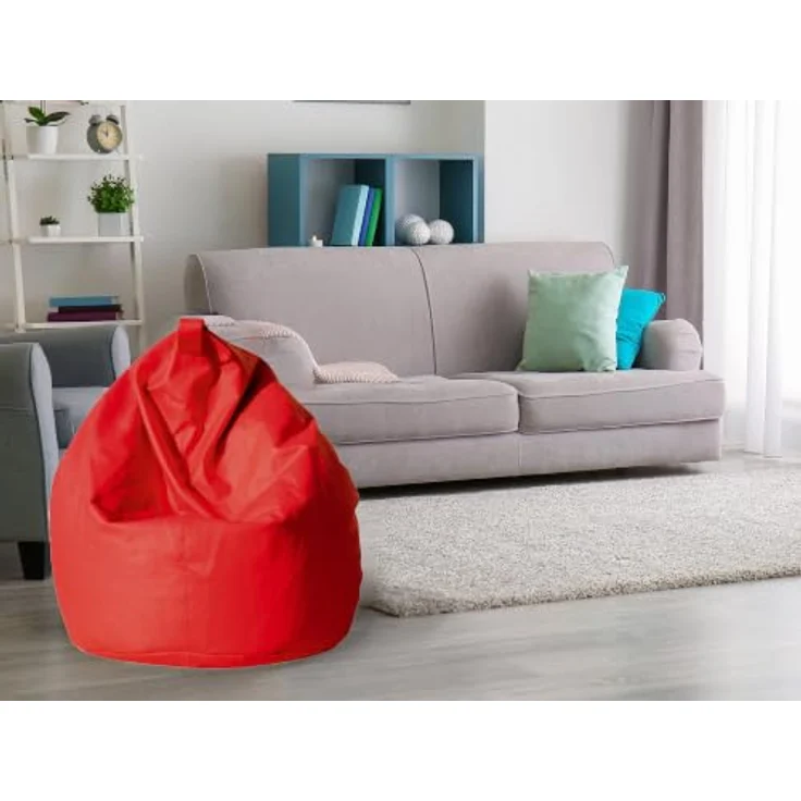 Dmora Eleganter Sitzsack, rote Farbe, Maße 80 x 120 x 80 cm – Bild 4