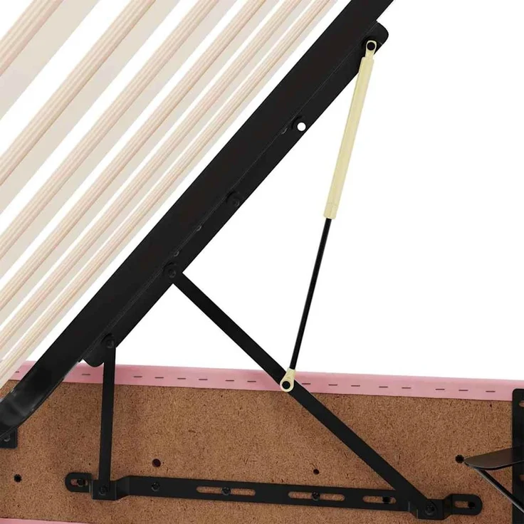 vidaXL LED-Speicherbett mit Matratze Rosa 90 x 190 cm Samt 3372638 – Bild 8