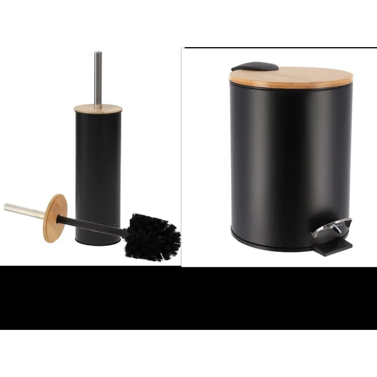 LikeKa Badaccessoire-Set 2 teilig Toilettenbürste und Kosmetikeimer matt mit Absenkautomatik