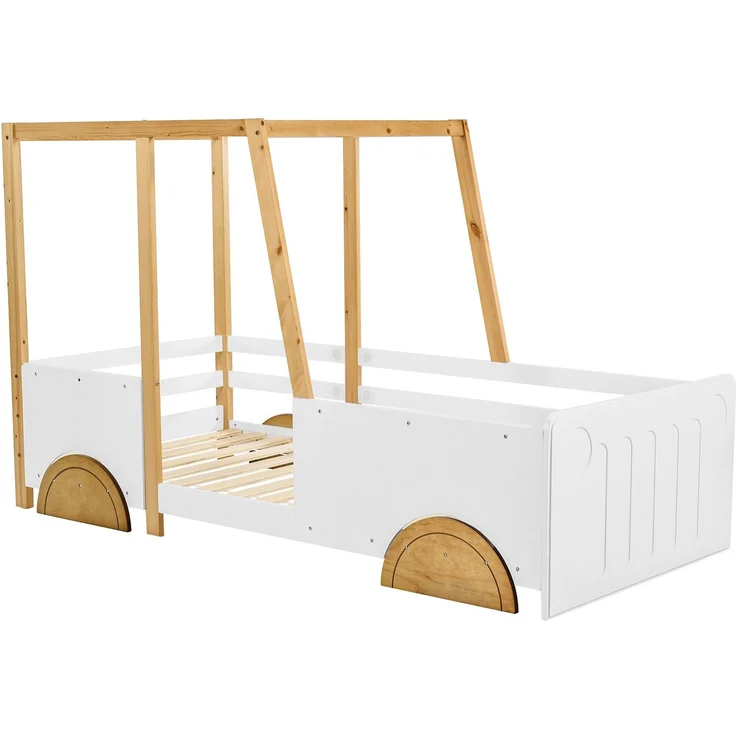 Kinderbett mit Lattenrost, 90x200 cm, Kinderbett mit Rausfallschutz, Kiefer – Bild 5