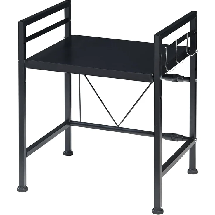 Küchenregal Sorsele verstellbar 48x40-63x32 cm Schwarz [en. casa] – Bild 3
