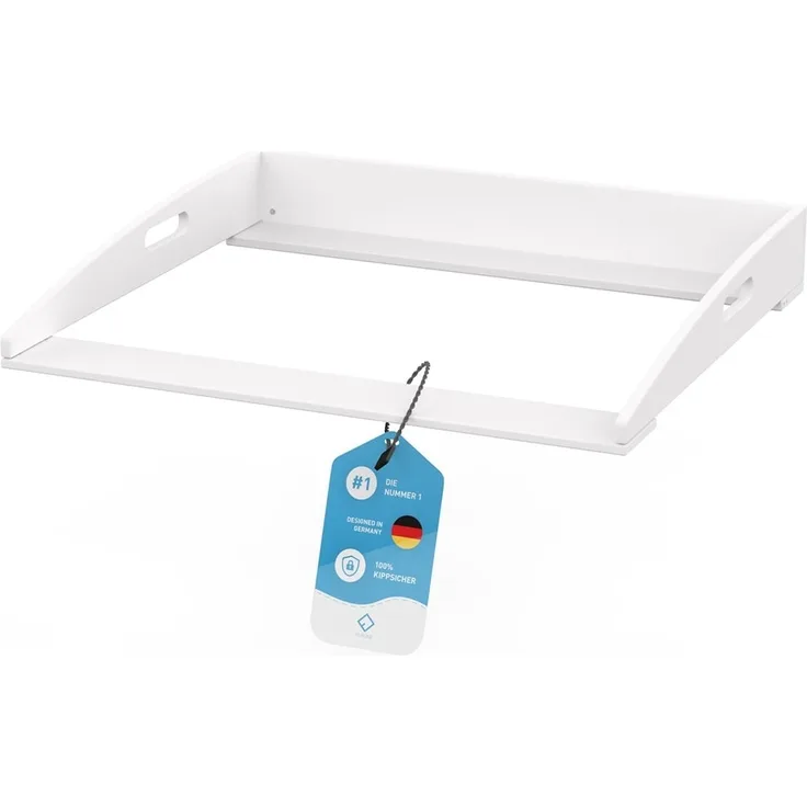 FLIPLINE Wickelaufsatz Hemnes HappyBaby weiß [85 x 75 x 13 cm] für IKEA Hemnes Kommode - INKL. 2-Stufen-Sicherheit an Wand und Kommode - Wickeltischaufsatz 100% sicher
