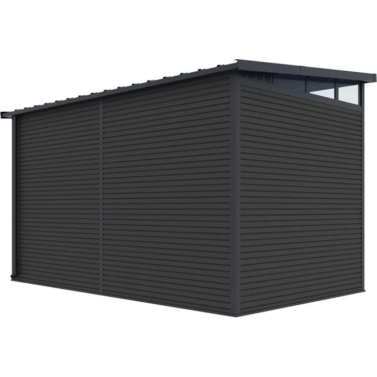 Weide Gartenhaus | Aluminium & WPC | Gerätehaus mit Doppeltür | 338x218x226 cm | Wetterfest in Anthrazit – Bild 5