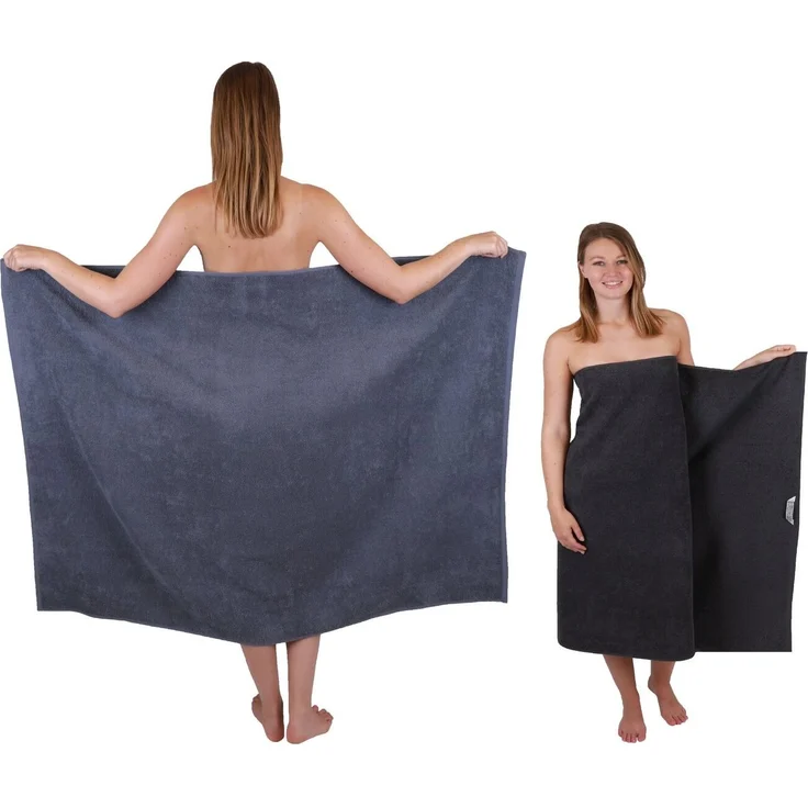 Betz Duschtücher Maxi 2 Stück XXL BERLIN Badetuch 100x150 cm dunkelgrau-graphit, 100% Baumwolle – Bild 5
