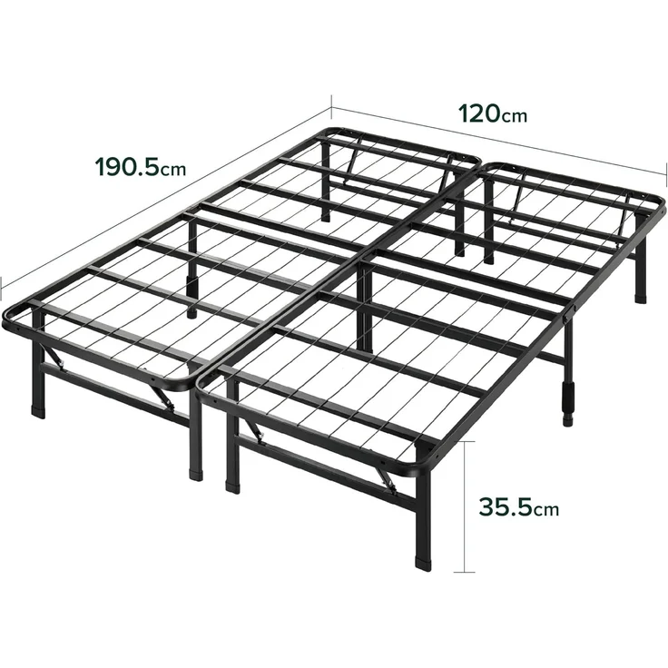 Zinus Plattformbett, Metall, Schwarz, 120x190 cm – Bild 4