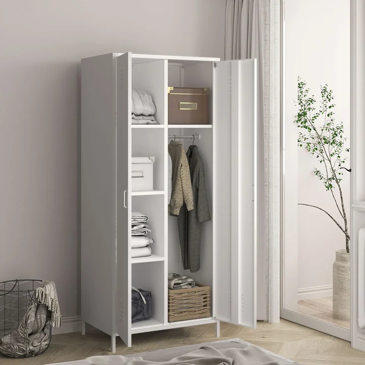 Kleiderschrank Seinäjoki 180x76x50 cm Weiß [en. casa] – Bild 2