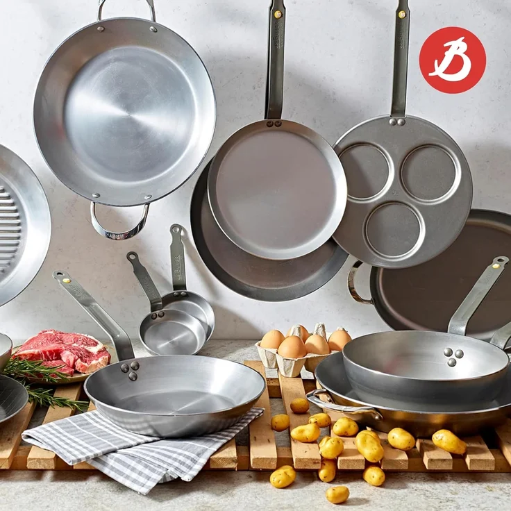 de Buyer Bratpfanne Mineral B, Crêpes-Pfanne 26 cm - Eisen mit Bienenwachsbeschichtung - – Bild 8