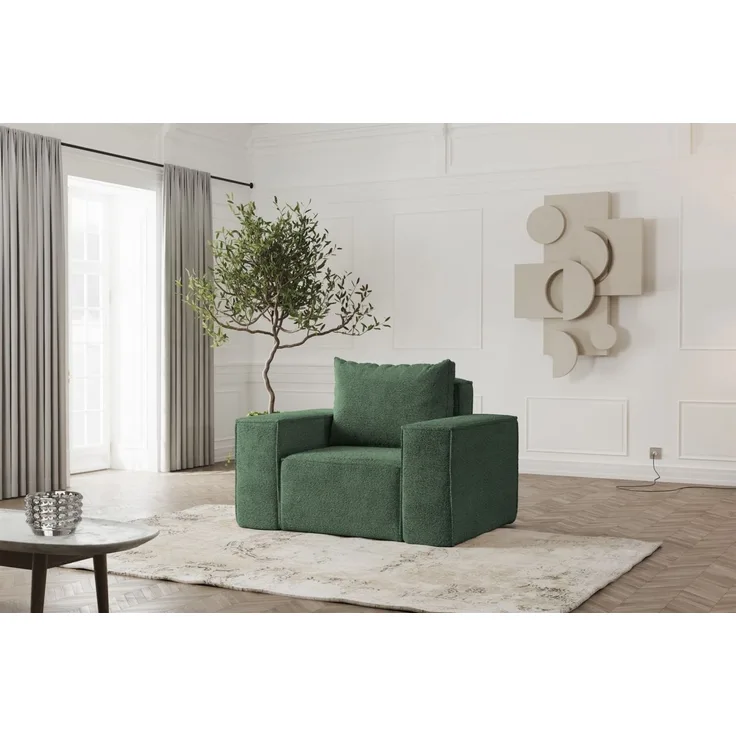 Sessel Designersessel ESTELLE in Stoff Abriamo Grün