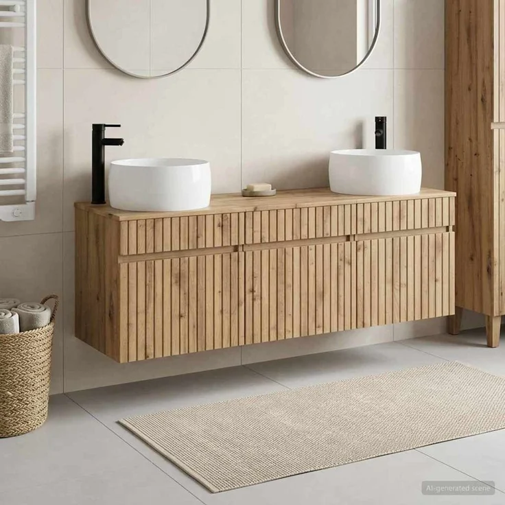 vidaXL Badezimmerschrank-Set 3 stk. Artisan-Eiche 157 x 44,5 x 80 cm 3405776 – Bild 1