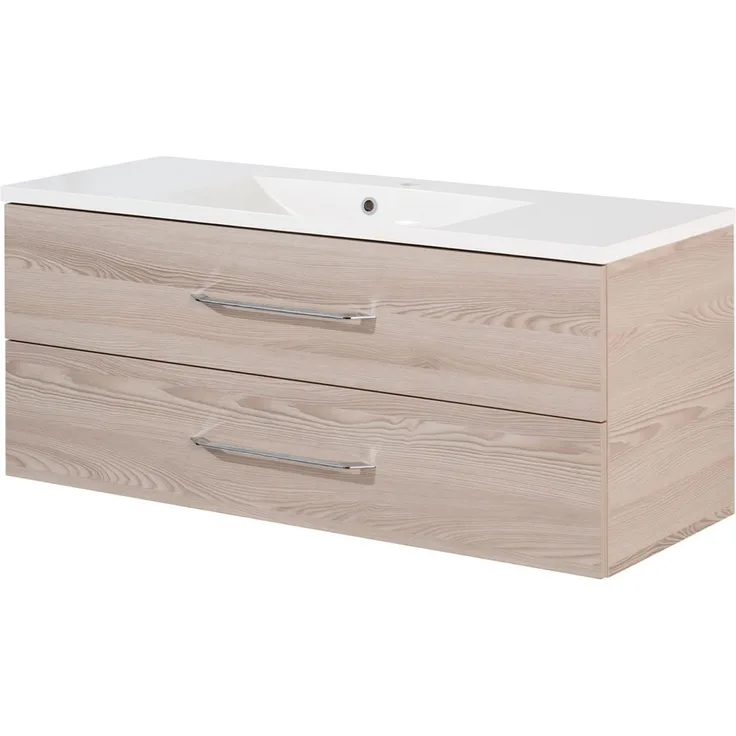 Fackelmann B.CLEVER Waschtisch Set Gussmarmor 120 cm, Braun hell