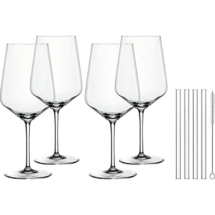 NACHTMANN 105438 TASTES GOOD Cocktail/Spritz Gläser 4er Set und Glastrinkhalme