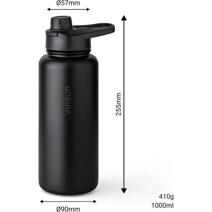 Vinsun Isolierflasche Edelstahl Trinkflasche 750ml Strohhalm - 2 Deckel Thermoflasche, BPA frei, doppelwandig, auslaufsicher, bruchsicher, geruchsneutral – Bild 3