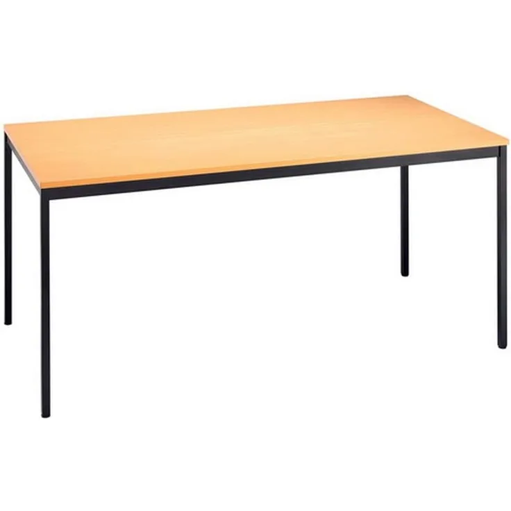 Besprechungstisch 160x80cm Buche 4-Fuß Gestellfarbe: Schwarz