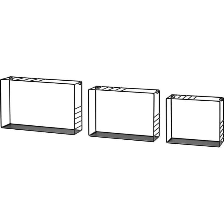 Dolle Wandregal Lynn 42 x 26 cm schwarz 3er-Set – Bild 3