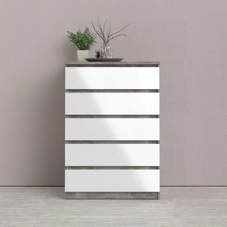 INOSIGN Kommode Naia, abgerundete Schubladenkanten auf Metallgleiter, Breite 77 cm