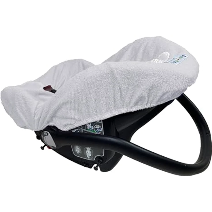 Andy & Helen Bezug für Babyschale aus Frottee - praktisches und bequemes Einziehen dank Gummizug an allen gängigen Babyschalen - Grau – Bild 4