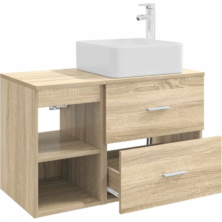 vidaXL Badezimmerschrank-Set 2 stk. Sonoma-Eiche 79,5 x 41 x 80 cm 3403882 – Bild 4