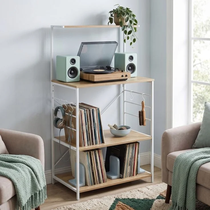 Relaxdays Küchenregal mit 4 Ablagen & 4 Haken – Bild 6