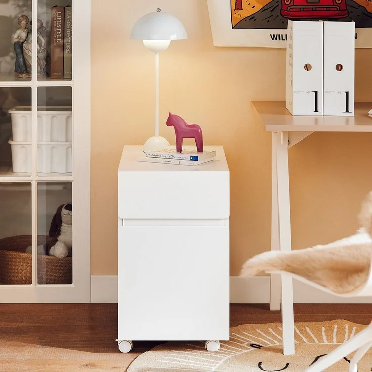 SoBuy ASK05-W Schubladenschrank Büro, MDF, Lackiert, Weiß, 45 x 59 x 45 cm – Bild 10