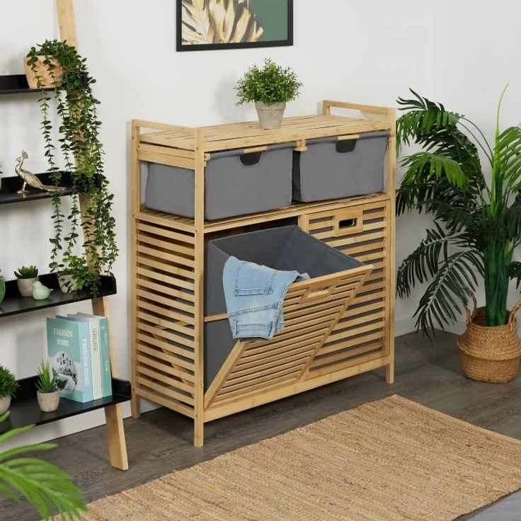 Wäschekorb mit 2 Schubladen 10050953 – Bild 2