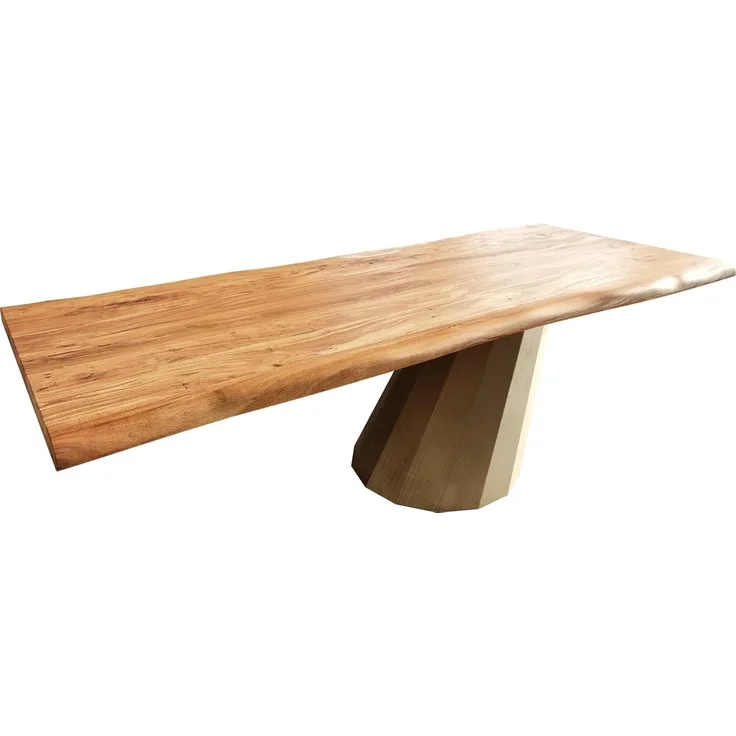 Esstisch Edge 240x100 Akazie Natur Parabel Metallic Gold Live-Edge
