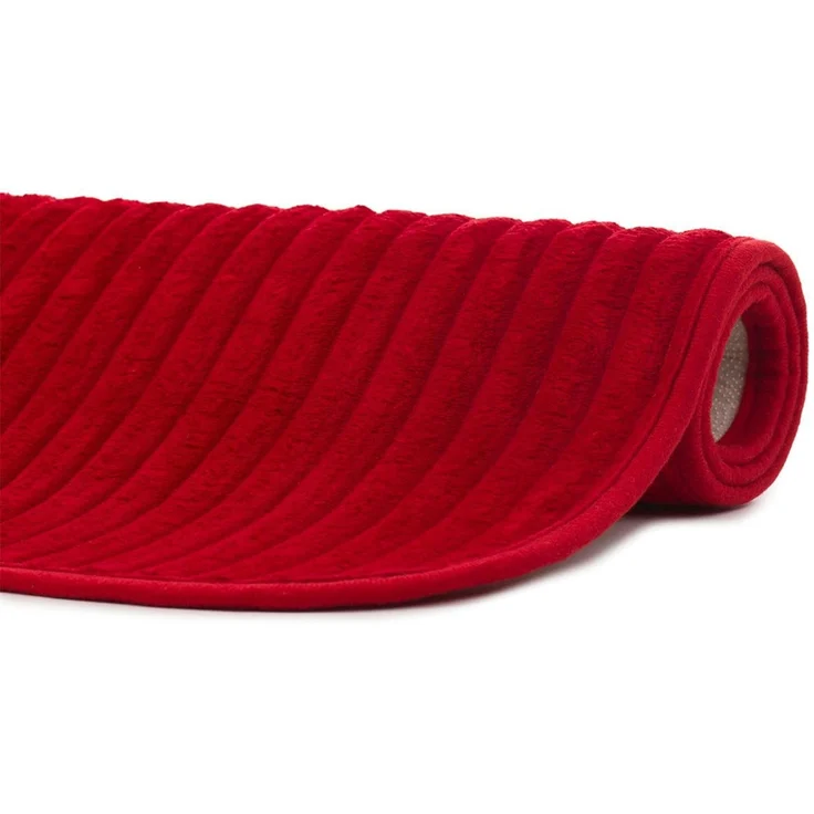 Gözze Badematte Berlin, Höhe 7 mm, rutschhemmend beschichtet, fußbodenheizungsgeeignet, Polyester, rechteckig, Badteppich, Uni Farben, Cord Optik, waschbar – Bild 3