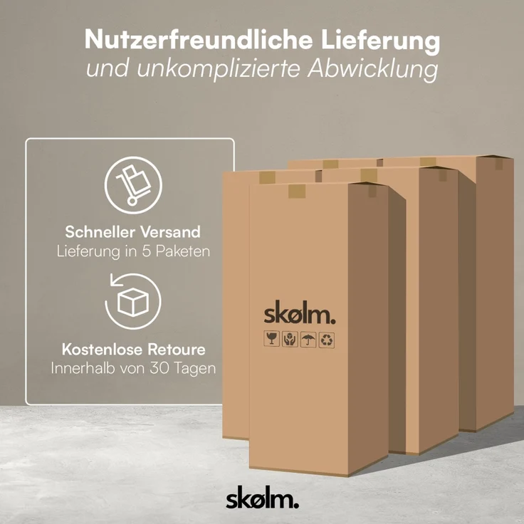skølm 'Freki' Cloud Sofa 3 Sitzer mit 2x Hocker, Vollschaumcouch mit Federkern und Vakuum-Kompression, kein Aufbau erforderlich, mit 3 Kissen, Cord taupe – Bild 8