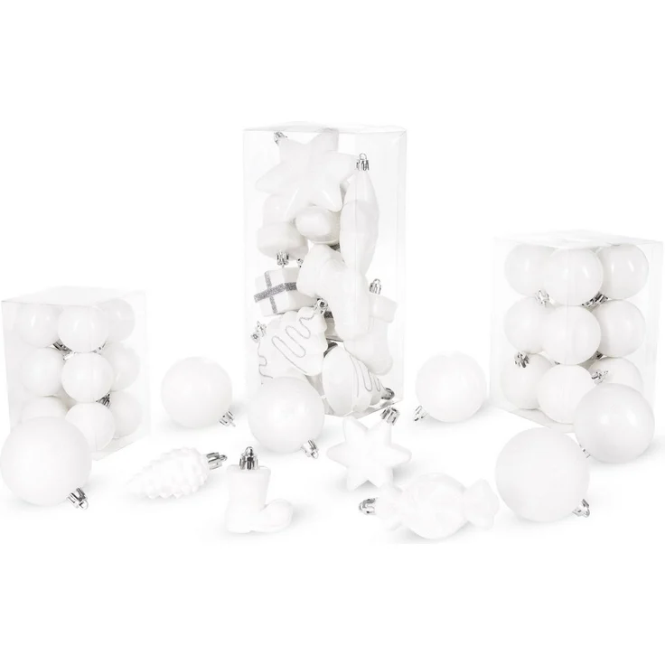 BRUBAKER Weihnachtsbaumkugel 77-teiliges Weihnachtskugel-Set, Christbaumschmuck aus Kunststoff, Weihnachtsdekoration Baumkugeln – Bild 2