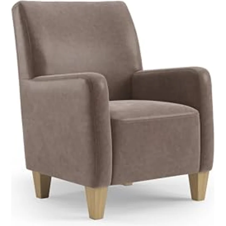 Cavadore Sessel Vida / Polstersessel im trendigen Design / 74 x 93 x 81 / Mikrofaser, Hellbraun – Bild 2