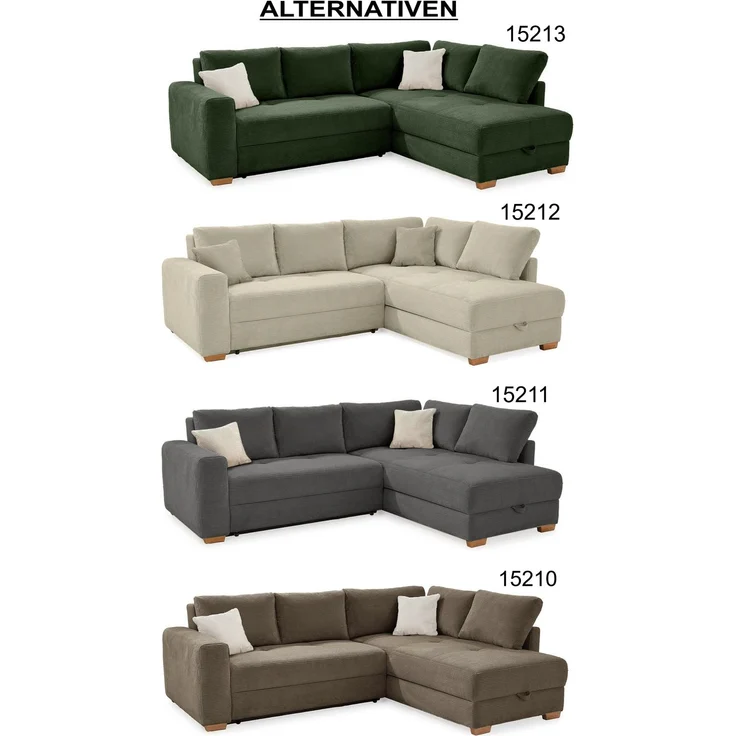 Ecksofa-Dauerschläfer Boxspring Federkerncouch Topper Stauraum Cord Grau Anthr. – Bild 10