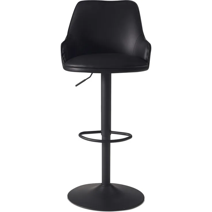 MID.YOU Barhocker, Schwarz, Textil, 360° drehbare Sitzfläche, 45x106x45 cm